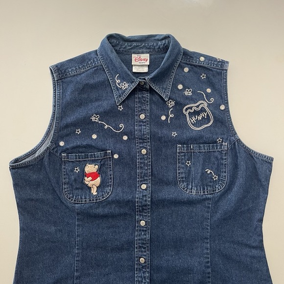 Disney Jackets & Blazers - Vintage Denim Women's Winnie The Pooh & Hunny Pot Vest - XXL 2XL